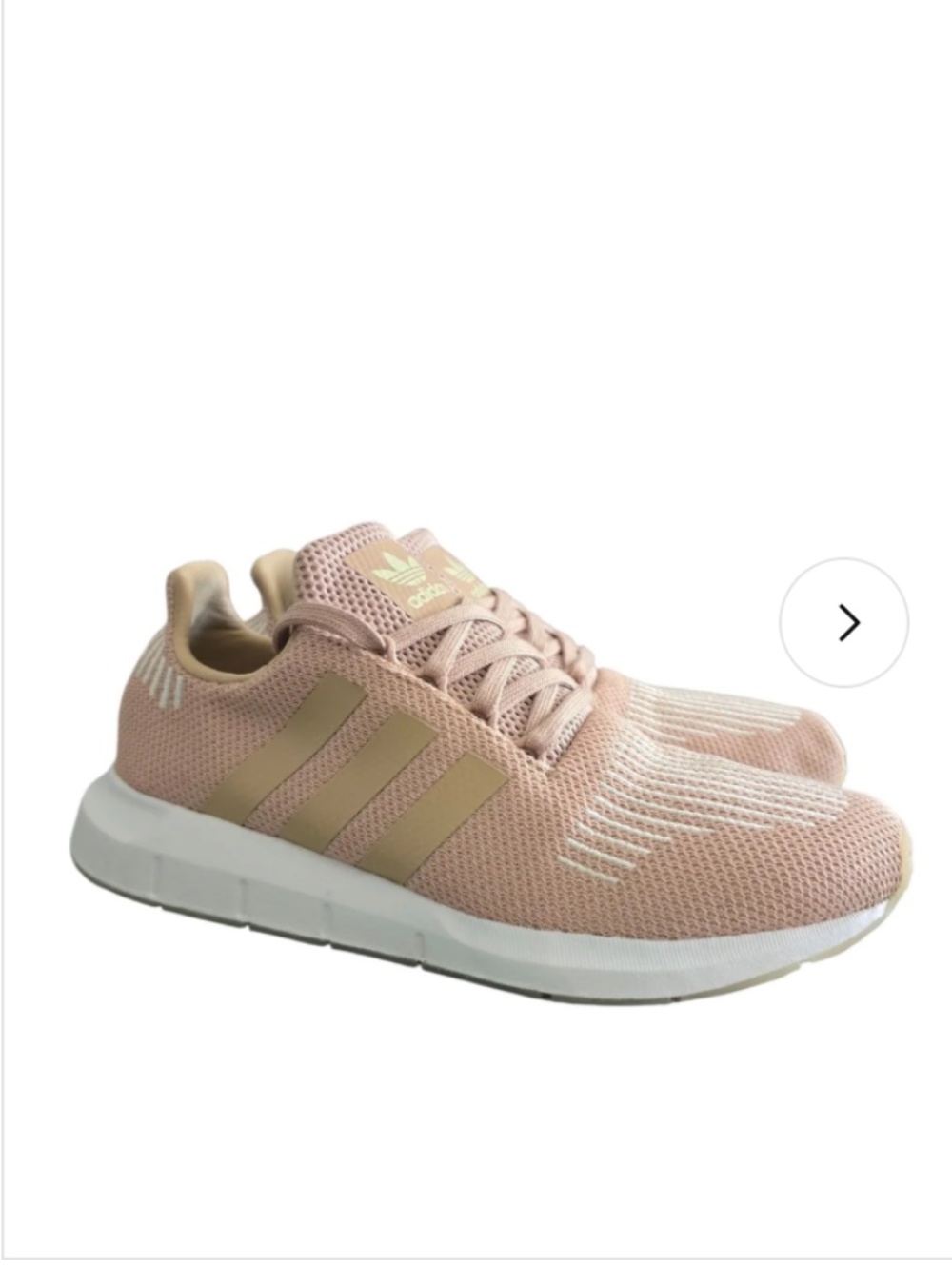 adidas Originals Swift Run Knit Sneakers Blush Pink & White - Size 6